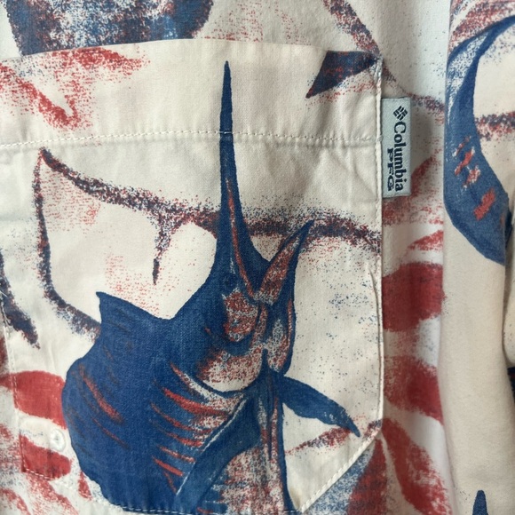 COLUMBIA-MENS SHORT SLEEVE BUTTON DOWN PFG PERFORMANCE FISHING GEAR SHIRT - Picture 4 of 14